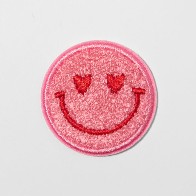 Chenille Pink Smiley Face