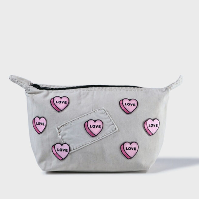 Heart Patch Cosmetic Bag